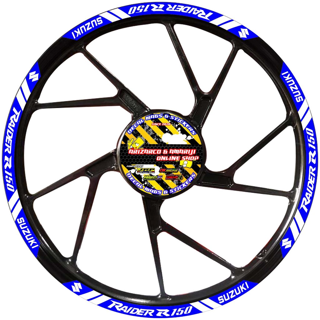 RAIDER R150 NEW MAGS STICKER DECALS (SET FOR 2 WHEELS, FRONT AND REAR ...