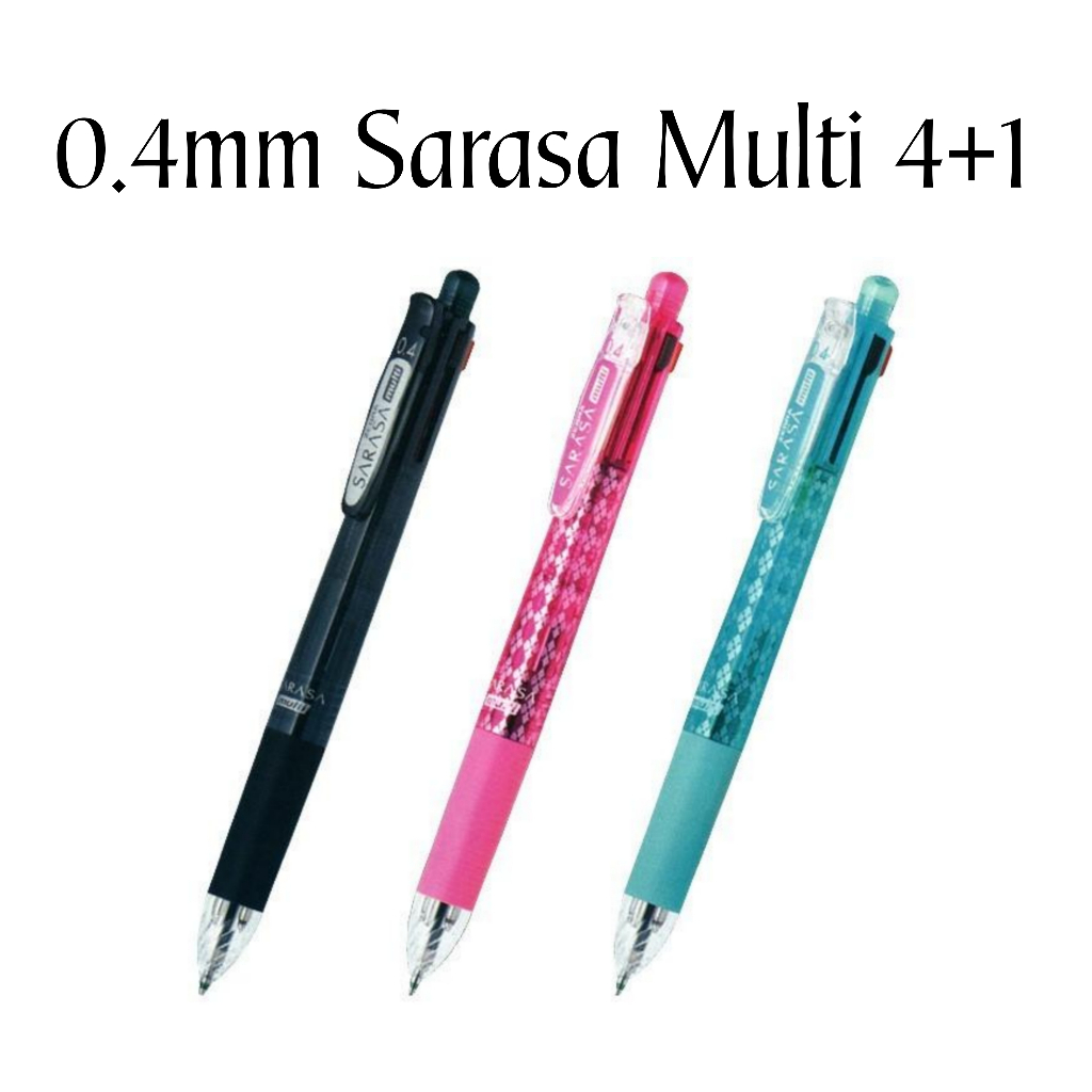 0.4MM ZEBRA SARASA 4+1 MULTI 4-COLOR GEL PEN + 0.5MM MECHANICAL PENCIL ...