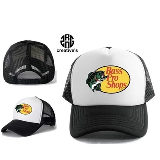 Vintage Bass Pro Shops Fish Mesh Trucker Black Fishing Hat Cap Snapback NWT