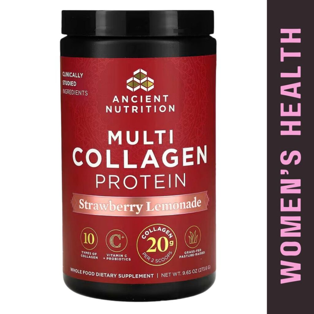 Ancient Nutrition, Multi Collagen Protein, Strawberry Lemonade, 9.65 oz ...