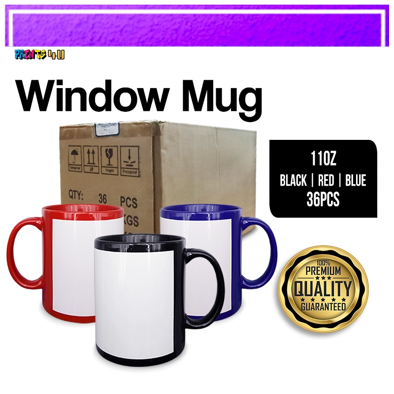 Sublimation Coated Printable Full Color with White Print Window Mug ...