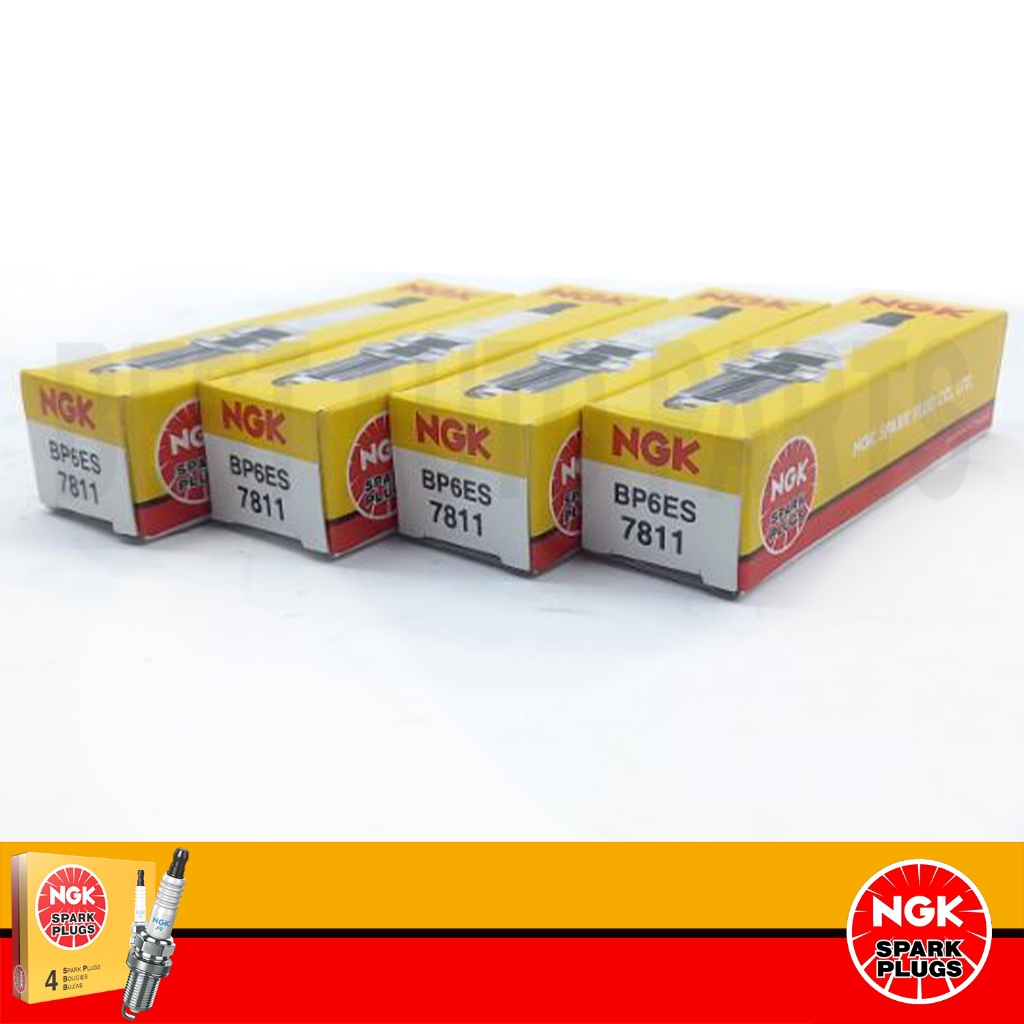NGK BP6ES (7811) Standard Nickel Spark Plug ( 4pcs Per Box ) Shopee