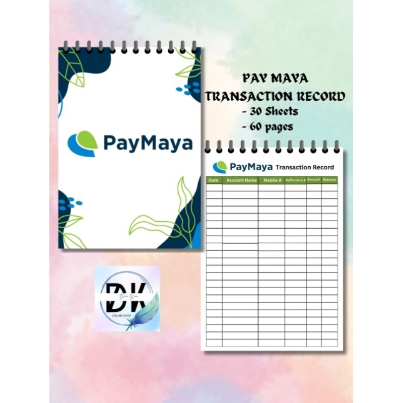 E-load/ Gcash Transaction Record Spring Notebook | Shopee Philippines