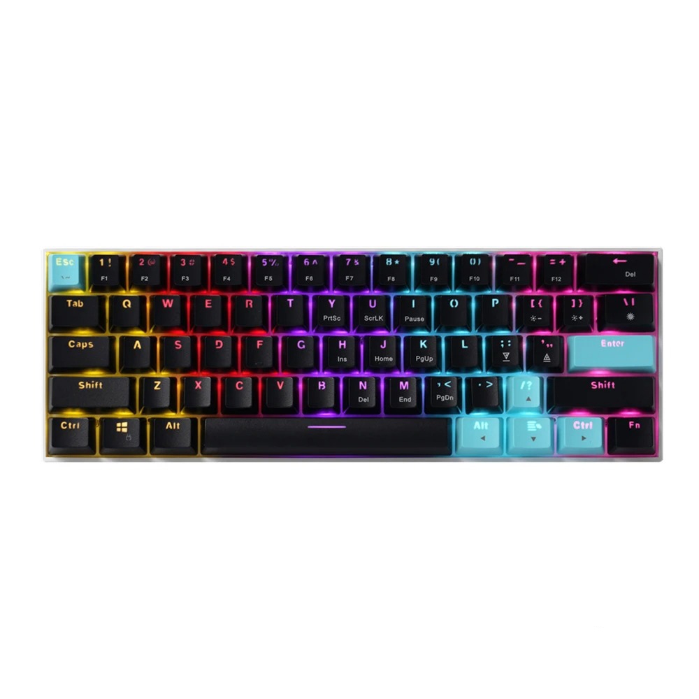 Delux KM36 Wired Mechanical Gaming Keyboard 61 Keys Rainbow Backlit LED ...