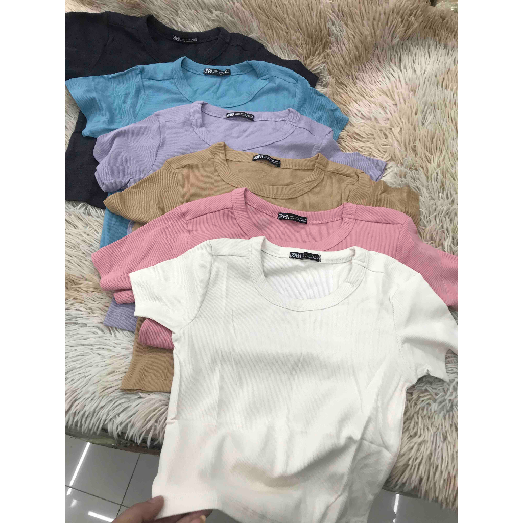 Random Elegant Z*aR*a Basics Round Neck Crop Top | Shopee Philippines
