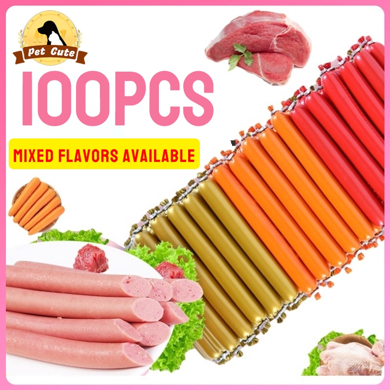 100/50/30Pcs Dog Sausage Dog Treats Dog Food Pet Sausage Treats Pet Dog