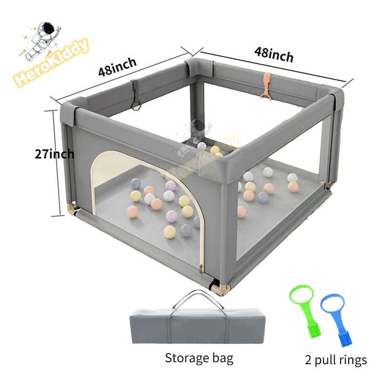 HeroKiddy】 Playpen For Baby Big Baby Playpen With Balls Steel