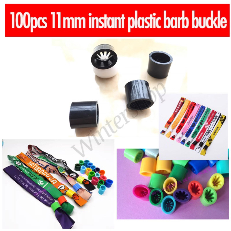 100pcs 11mm instant barb buckle lock wristband buckle wrist disposable ...