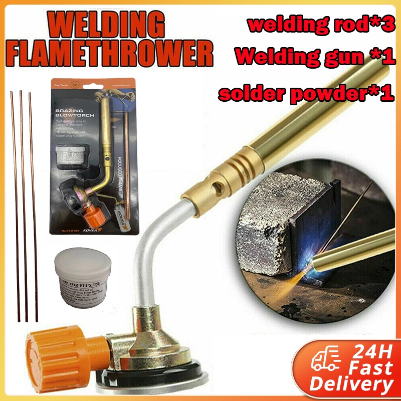 Butane Gas Blow Torch Burner Welding Auto Ignition BBQ Lighting