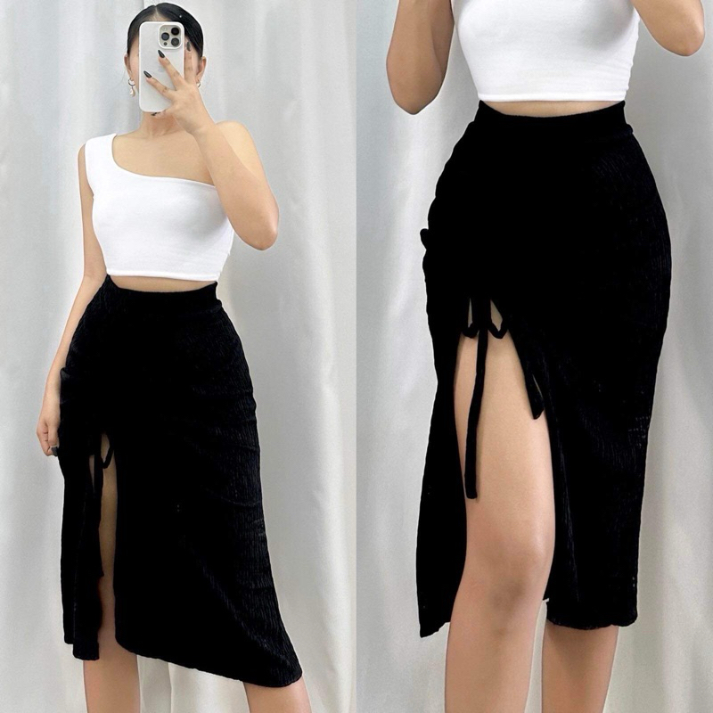 |MXN| Riley Slit Skirt | Shopee Philippines