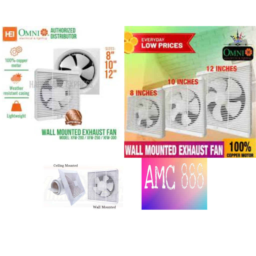 ORIGINAL OMNI Wall and Ceiling Mounted Exhaust Fan (8