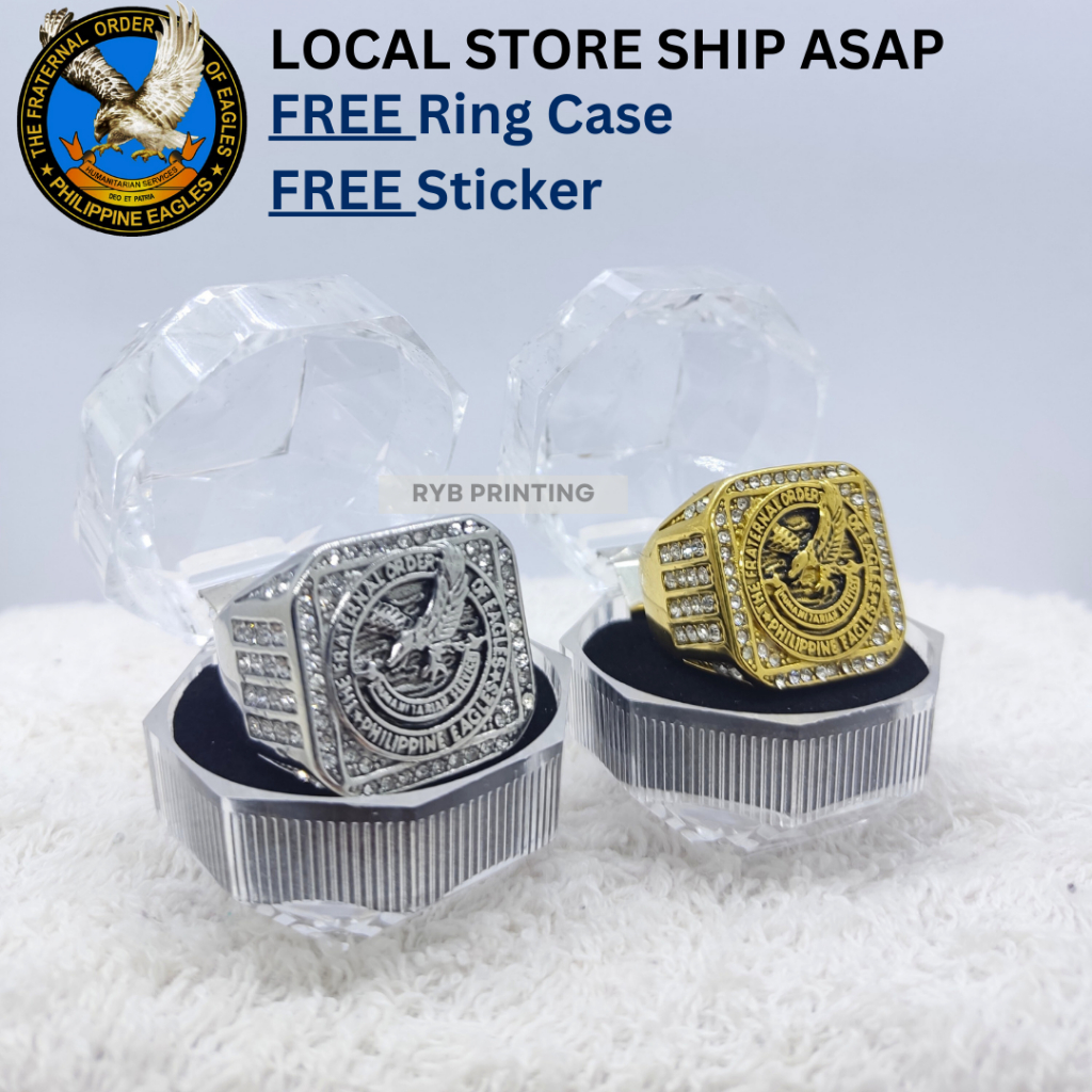 The Fraternal Order of Eagles Eagle Fraternal Ring Stainless Steel TFOE ...