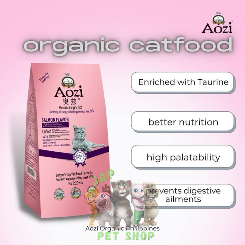 Aozi Cat Pure and Organic Food for Kitten 10kg & Adult 20kg | 1 Sack ...