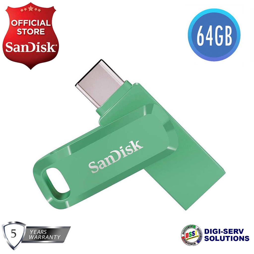 SanDisk Ultra Dual Drive Go 64GB SDDDC3 USB Type-C OTG (Absinthe Green ...