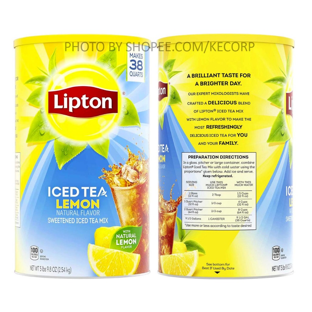 Lipton Iced Tea Lemon Powder 5lbs 2.5kg 100 Calories per 2 Tbps