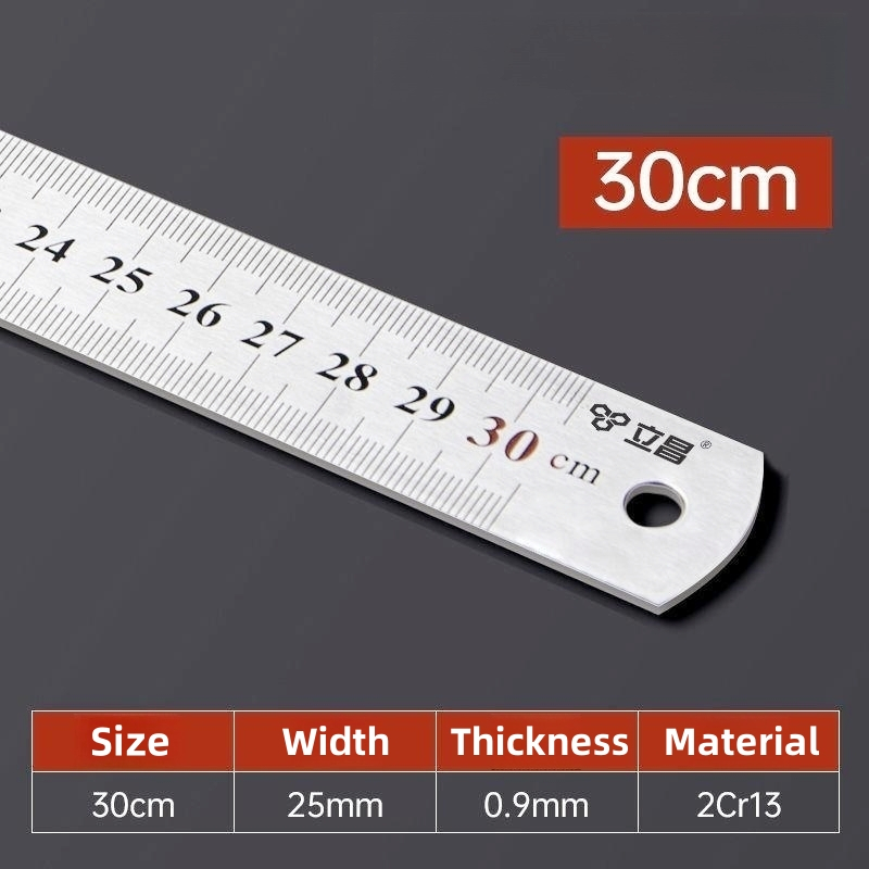 Stainless Steel Measuring Double-sided Scale Ruler 30cm/60cm High ...