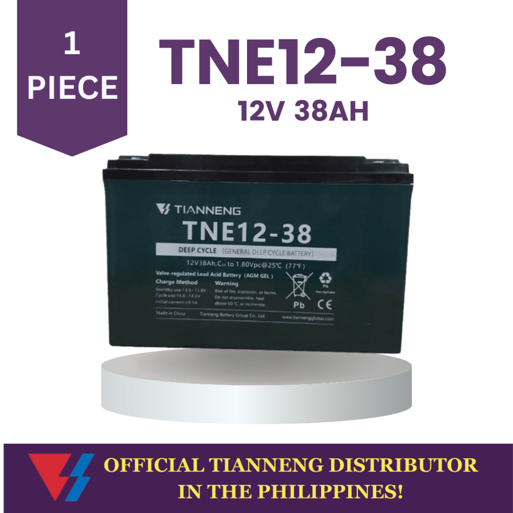 TIANNENG E-BIKE Battery Electric TNE12-38 │ 12V 38AH │ 1 PIECE OF 12V ...