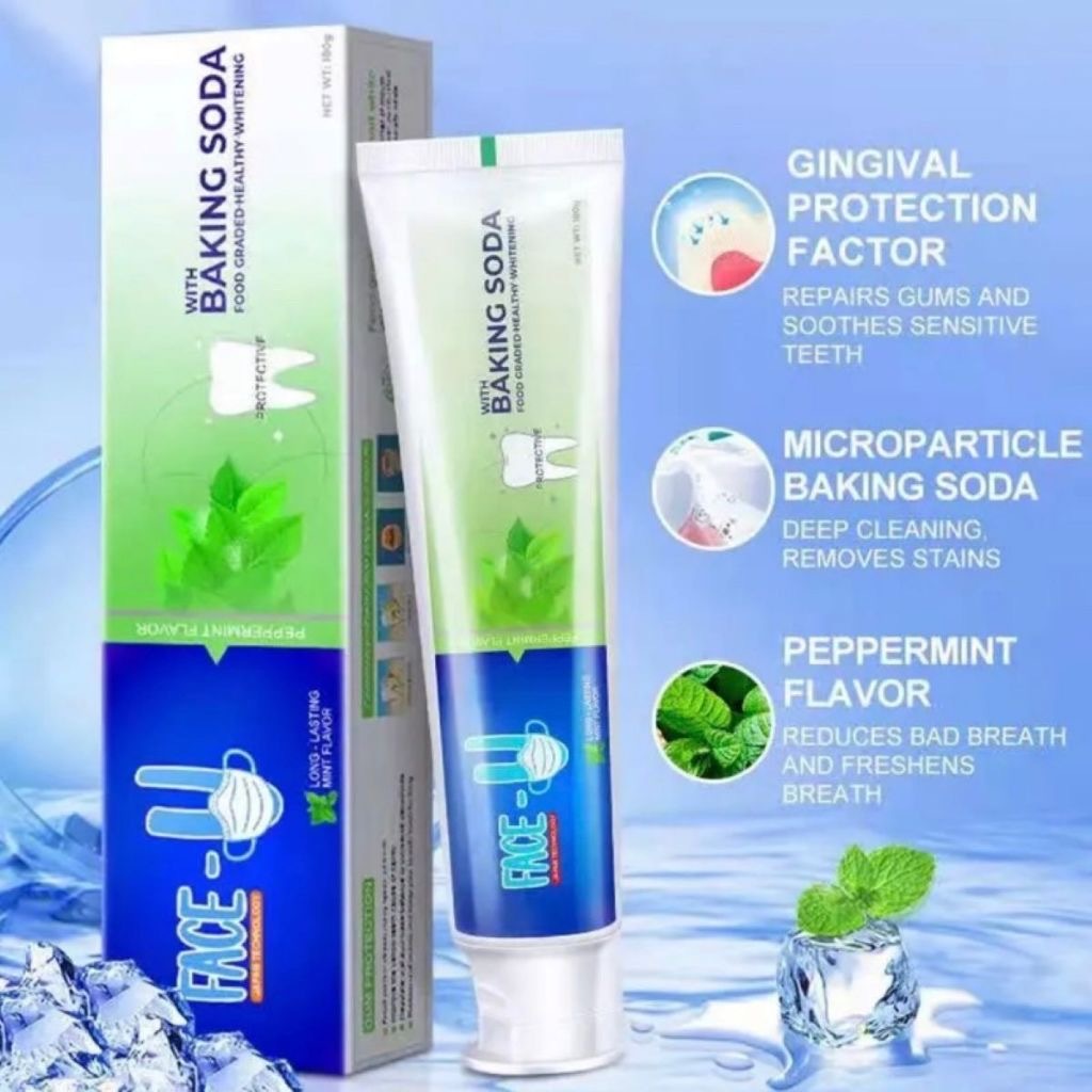 FACE-U Whitening Peppermint Food Graded Healthy Family Size Toothpaste ...