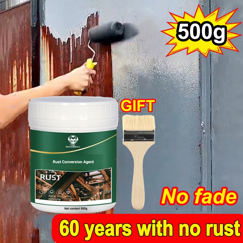 60 Years Without Rust Anti Rust Paint for Metal 500g Black/Grey Rust ...