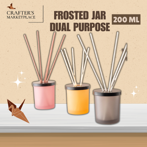 200ml Frosted Jar DUAL PURPOSE (Reed Diffuser and Candle Jar) | Shopee ...
