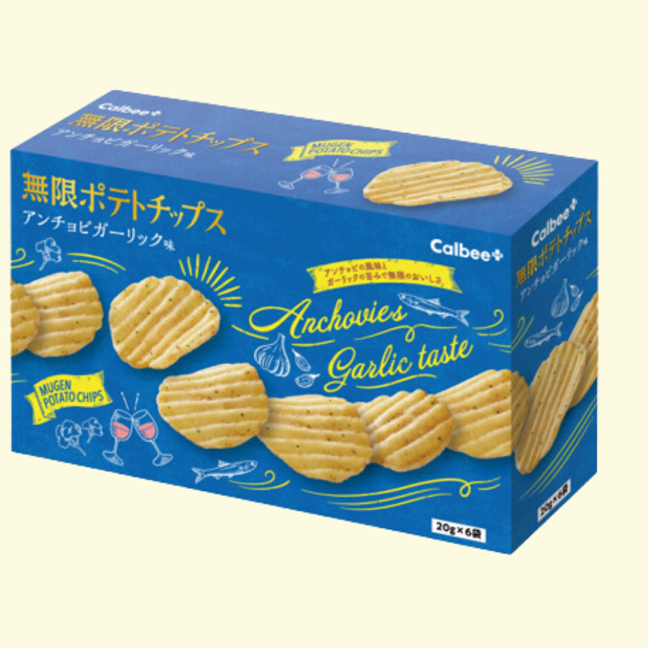 Calbee+ Special Limited Infinite Mugen Potato Chips Anchovy & Garlic ...