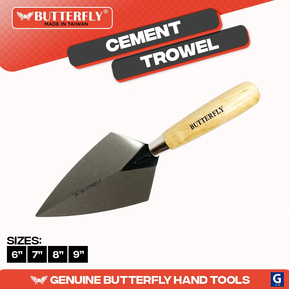 Butterfly Bricklaying / Cement Trowel w/ Wood Handle (370) (Made in