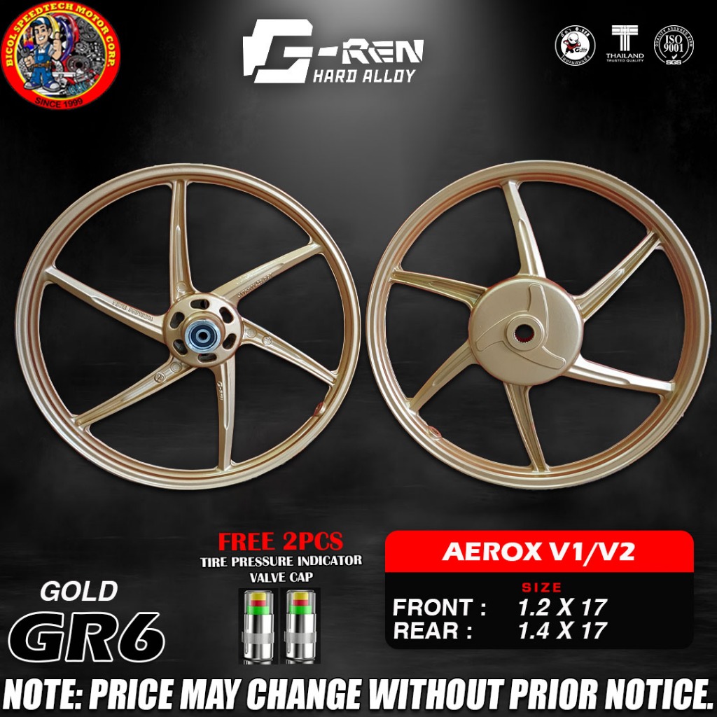 G-REN MAGS GR6 AEROX V1/V2 1.20/1.40 X 17 (CM02RRCRSBL) | Shopee ...