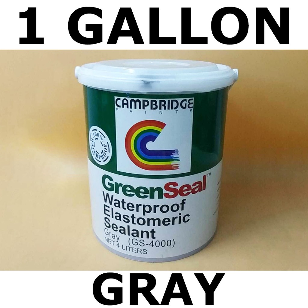 ( 4 LITER ) CAMPBRIDGE GREENSEAL WATERPROOF ELASTOMERIC SEALANT GRAY GS ...