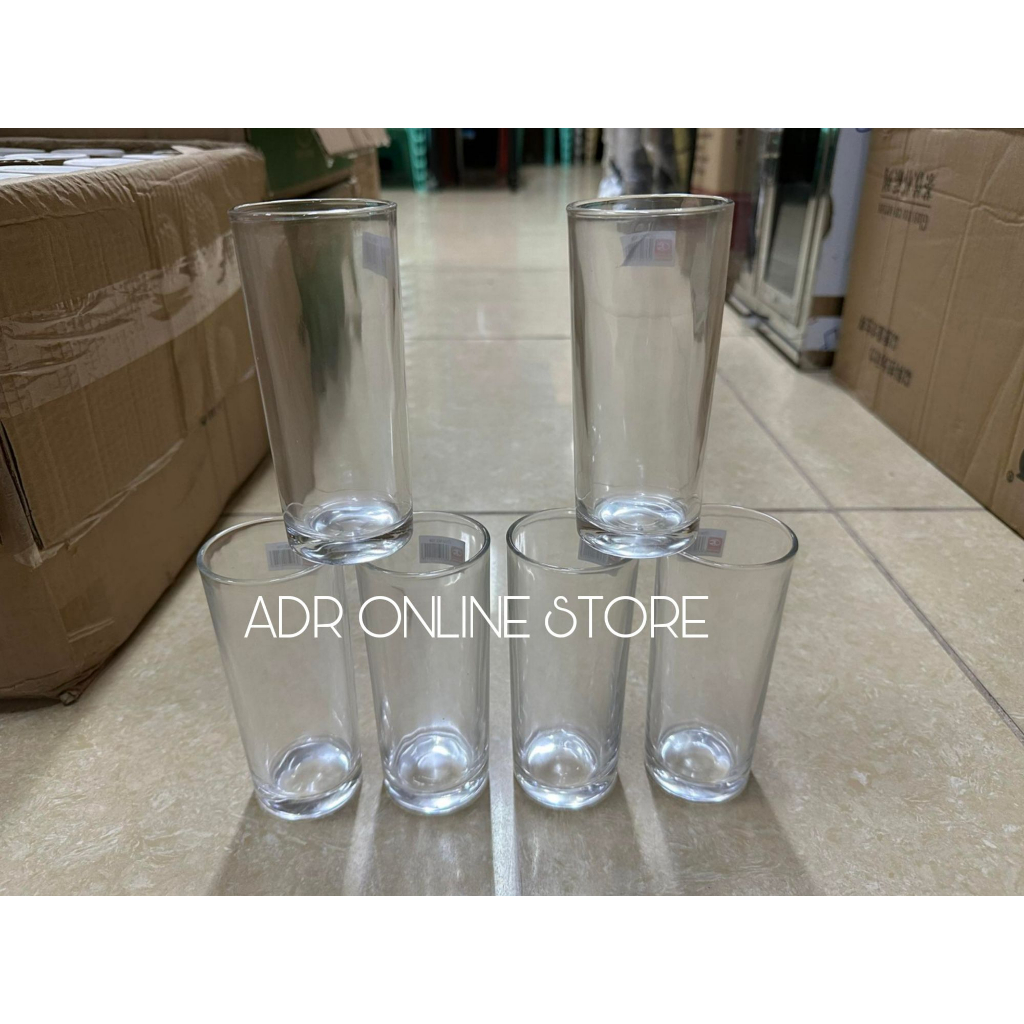 6 PCS SET 14Oz High Ball Glass TRansparent Drinking Glass Baso | Shopee ...