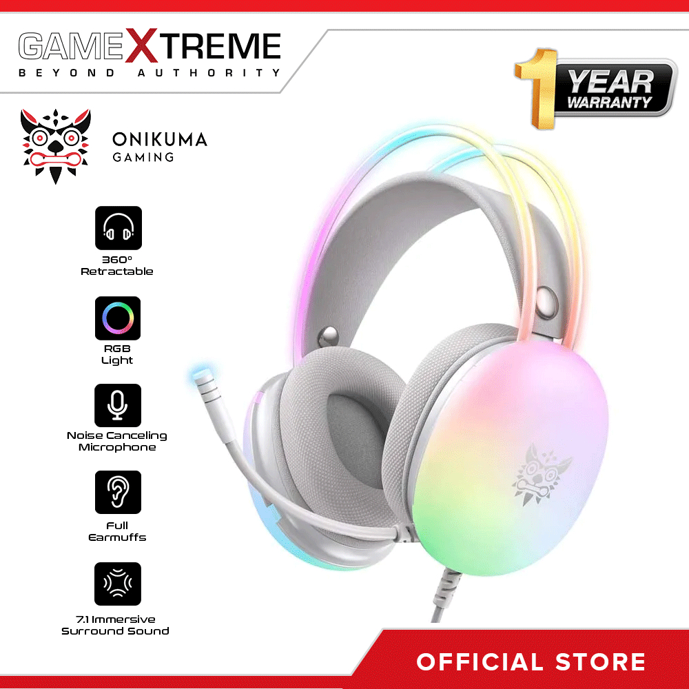 Onikuma X25 RGB Wired Gaming Headset White | Shopee Philippines