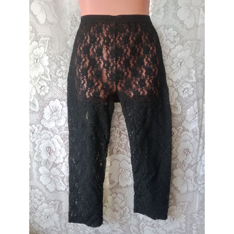 Preloved lace cover up leggings (S) | Shopee Philippines