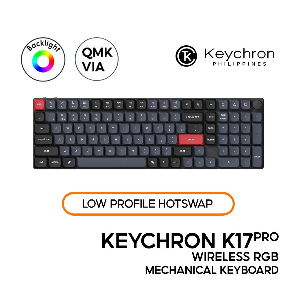 Teclado Mecánico Inalámbrico Keychron K17 Max | Layout ES-ISO, Interruptores Gateron Brown Hot-swappable | Para Mac Y Windows