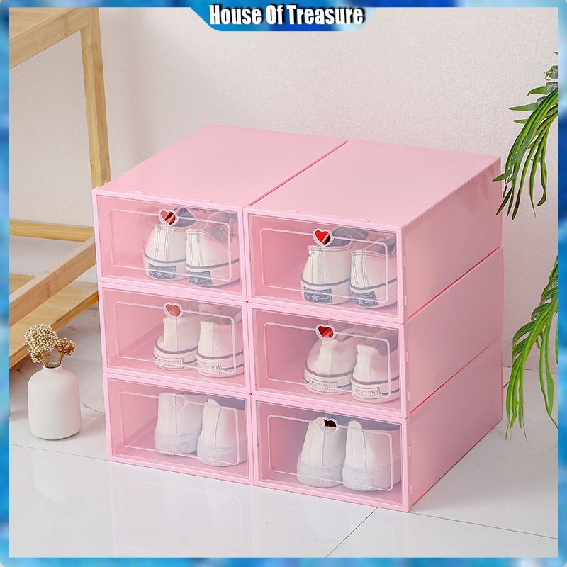 Large Size hard plastic Shoe Box Shoe Rack foldable drawer shoes organizer storage box Shopee Philippines
