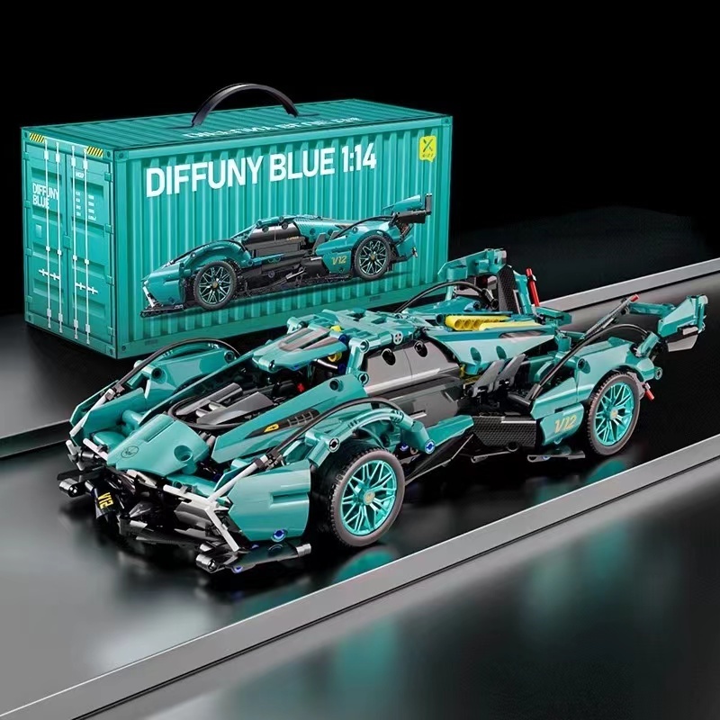 Technic Lamborghini V12 Building Blocks Racing Car 1:14 Assembly Brick ...
