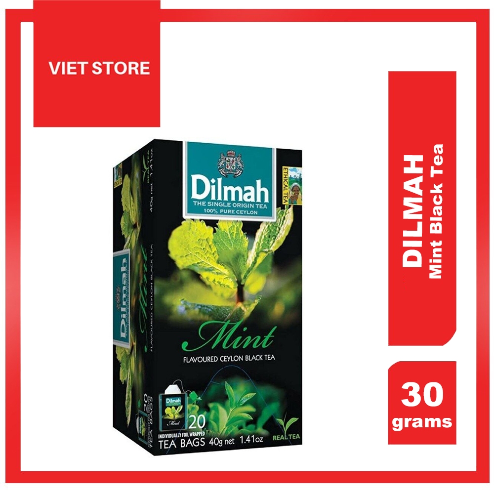 Viet Store Dilmah Mint Flavored Black Tea (20 Tea Bags) 30g | Shopee ...