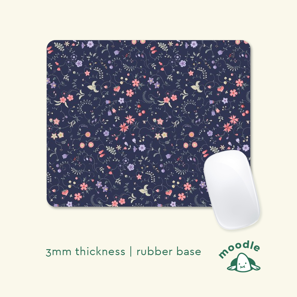 Moodle Mouse Pad Midnight Bloom | Anti-slip Rubber Mouse Pad 3mm ...