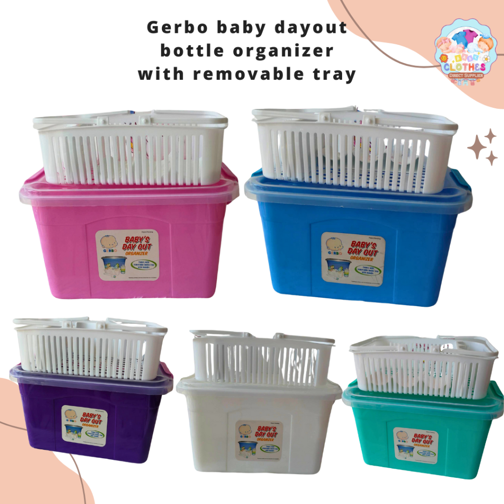Gerbo Baby Bottle Organizer with Removable Tray Feeding Bottle Storage ...