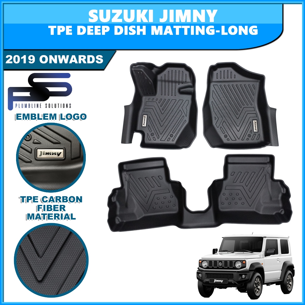 Deep Dish Matting TPE Carbon Fiber For Suzuki Jimny 2019 Onwards Extended Type Deep Dish Car