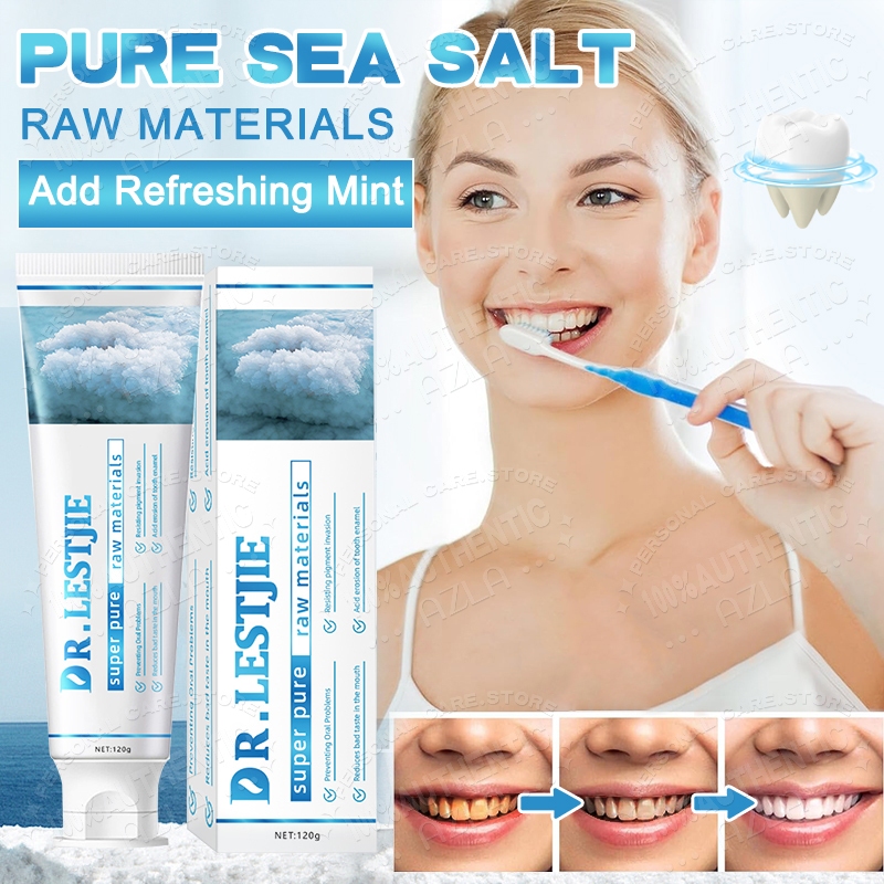 Sea Salt Baking Soda Toothpaste Teeth Whitening Mint Fresh Breath Remove Dental Stains Oral Care