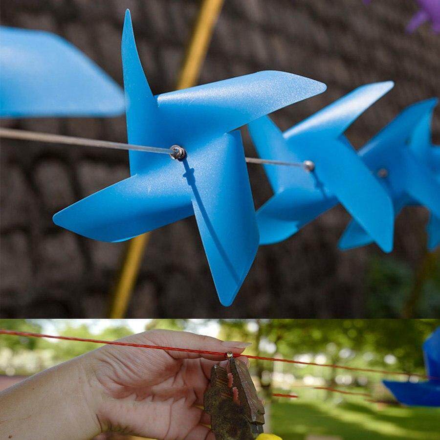 COD 100pcs Plastic Pinwheels with 30m Wire Rope Fitting Windmill Toy ...
