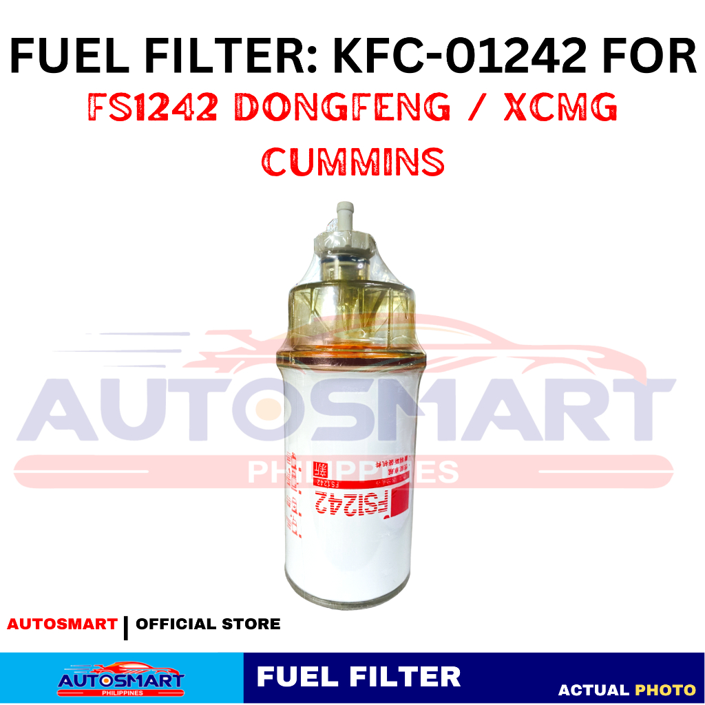 FUEL FILTER: KFC-01242 FOR FS1242 DONGFENG / XCMG CUMMINS | Shopee ...