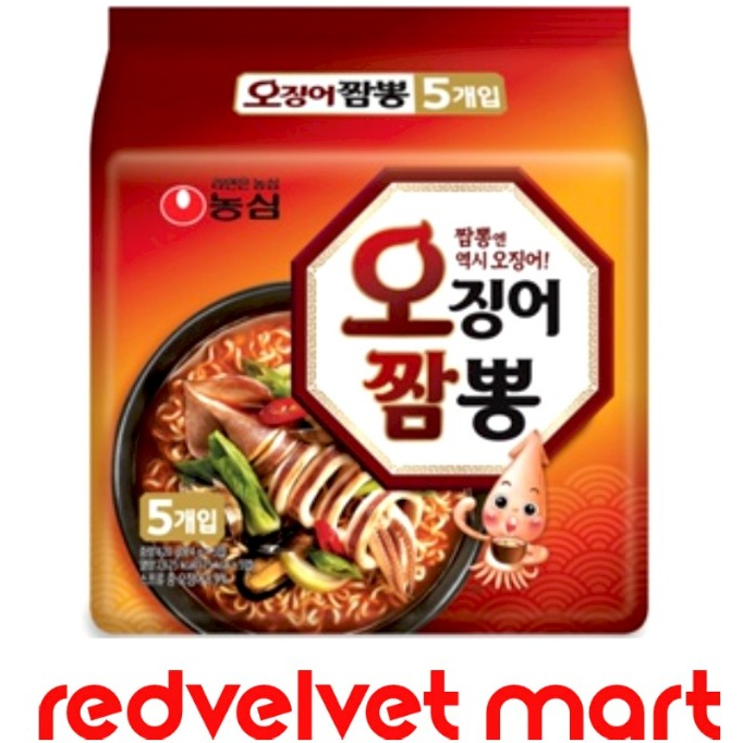 NONGSHIM SQUID JJAMPPONG RAMEN 124G 1PACK*5PCS ( SQUID JJAMBBONG ...