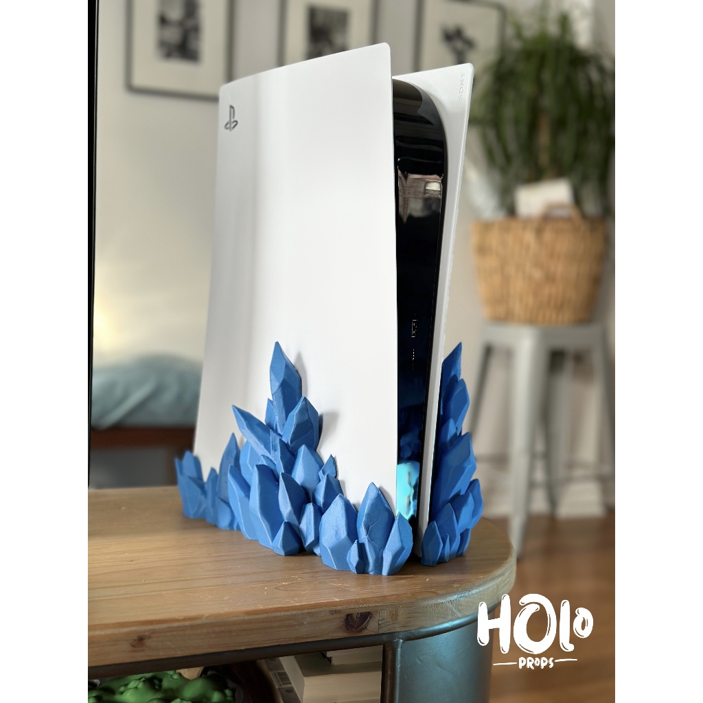 Custom Crystal Design PS5 Standard and PS5 Slim Stand Decor 3D Printed ...