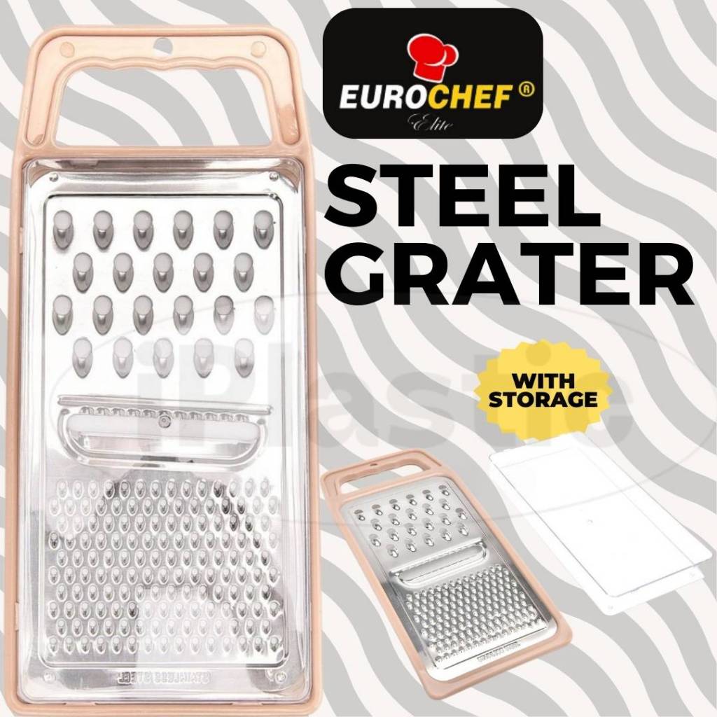 iPlastic. Eurochef Grater stainless with storage box 8 inch hand ...