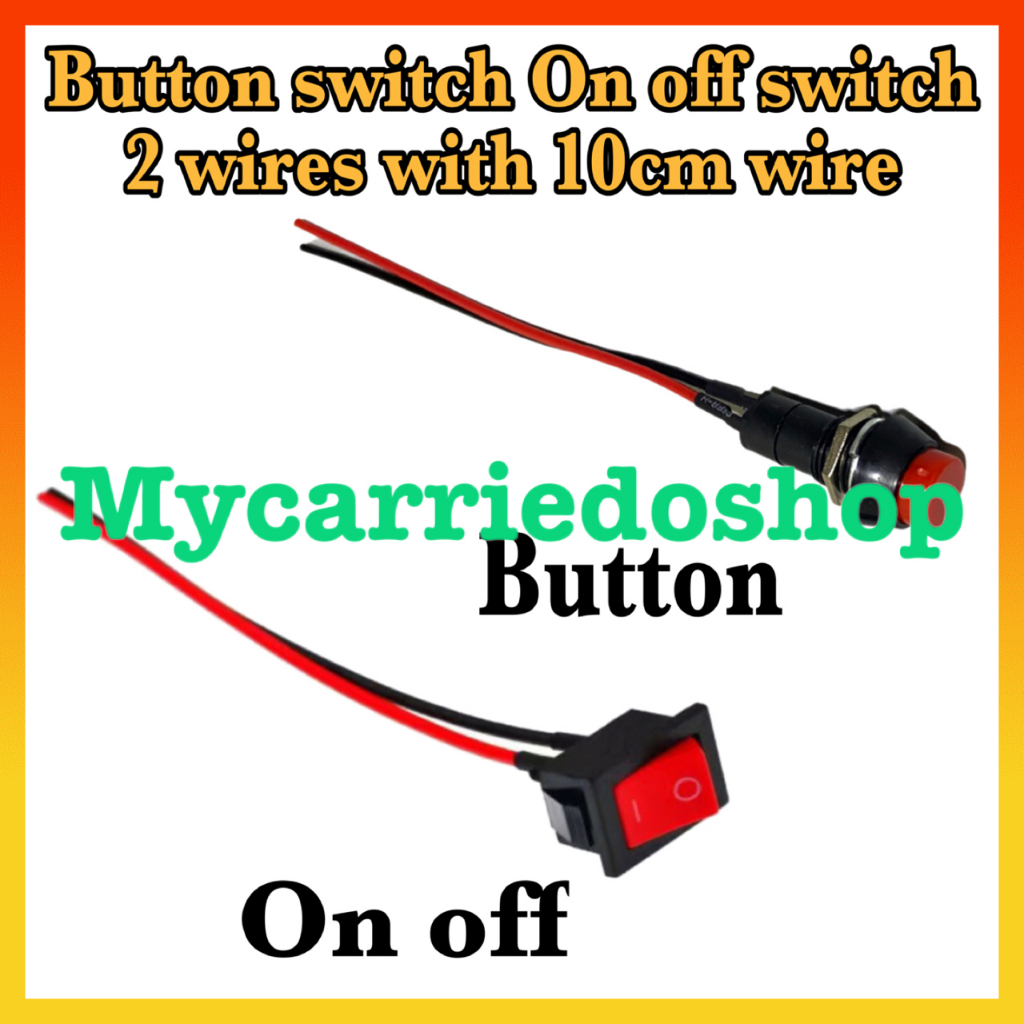 Motorcycle button switch On off switch 2 wires with 10cm wire universal ...