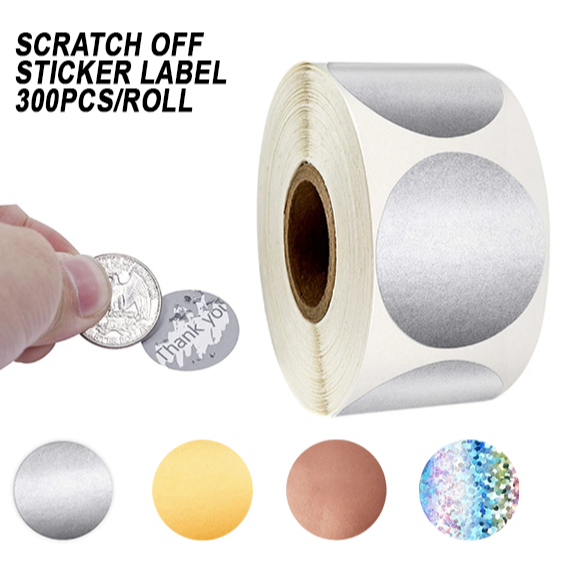 QJOQ.ph | 300 sheets/roll 2.50cm silver scratch Off sticker film self ...