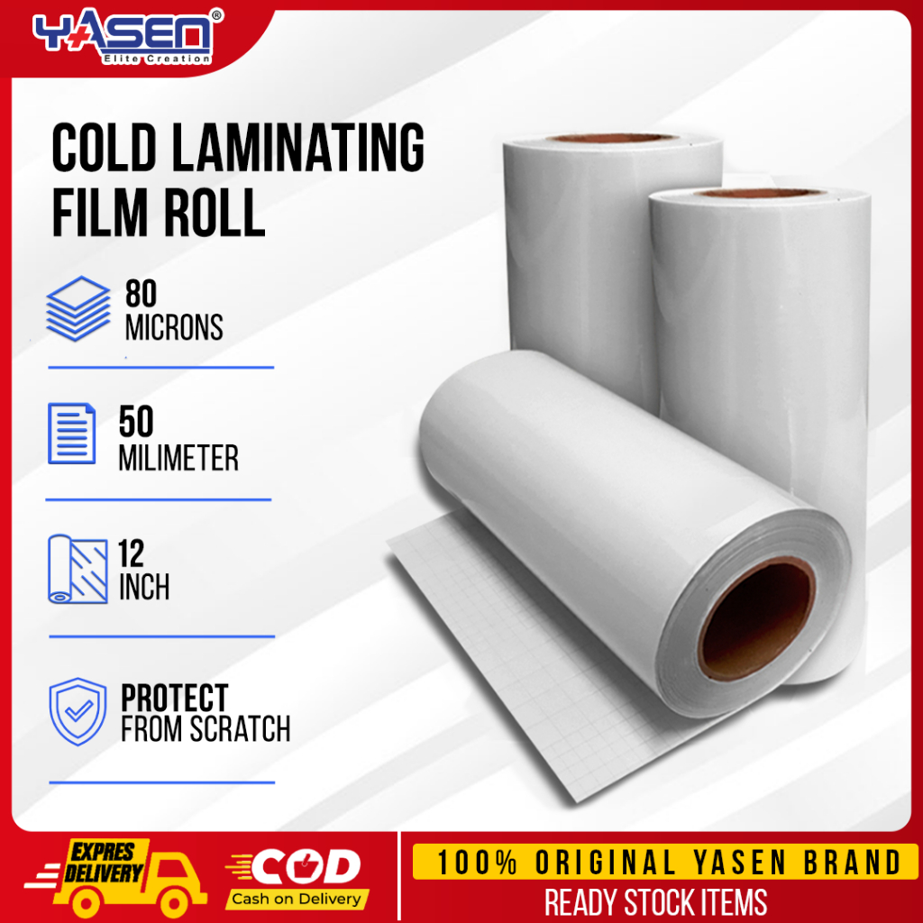 Yasen Cold Laminating Film Roll Matte | Gloss, Self Adhesive Laminated ...