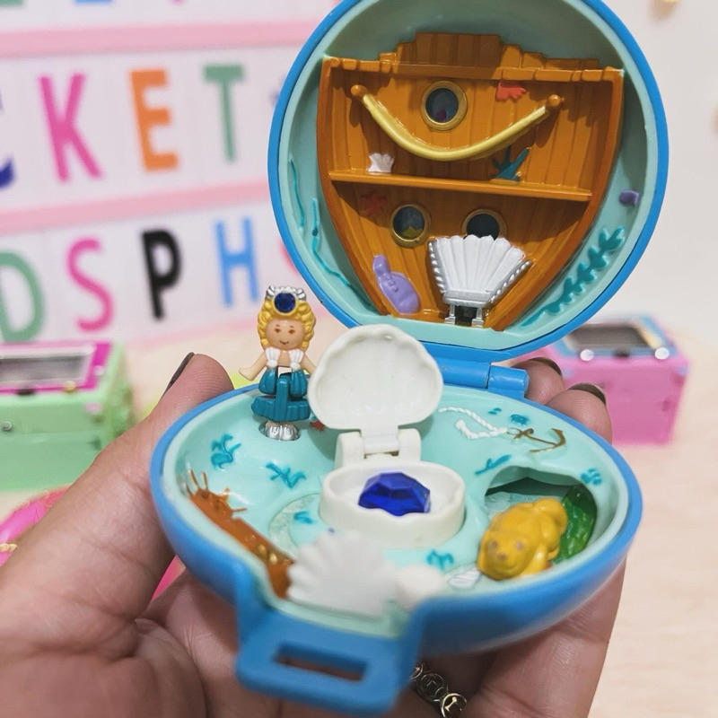 Polly Pocket Bluebird 1992 – Jeweled Sea Saphir – Complet Et Comme Neuf