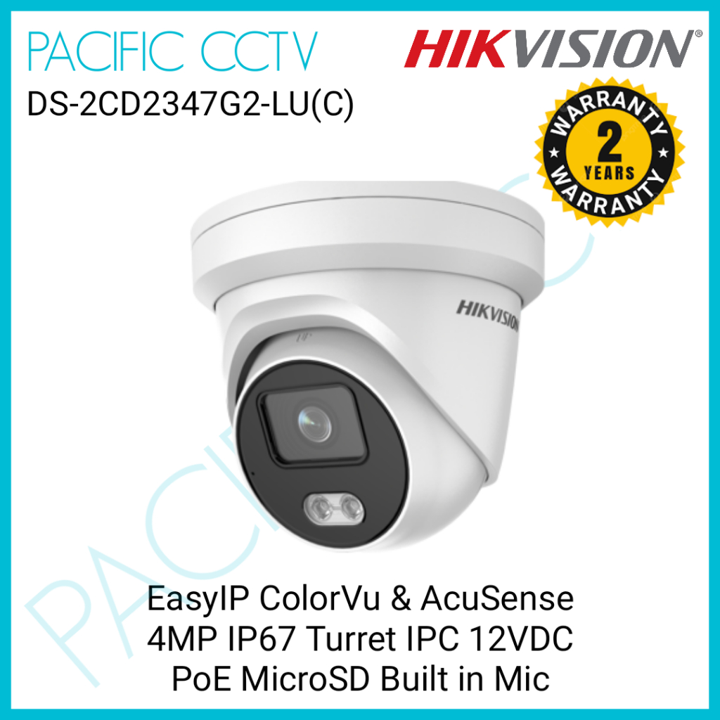 DS-2CD2347G2-LU(C) HIKVISION ColorVu & AcuSense 4MP IP67 PoE MicroSD ...