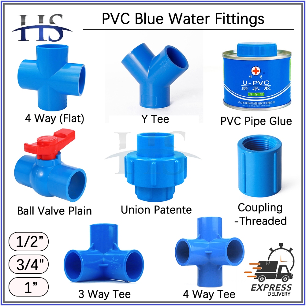 PVC Blue Coupling Fittings( 3 Way, 4 Way, Y Tee, Ball Valve Plain ...